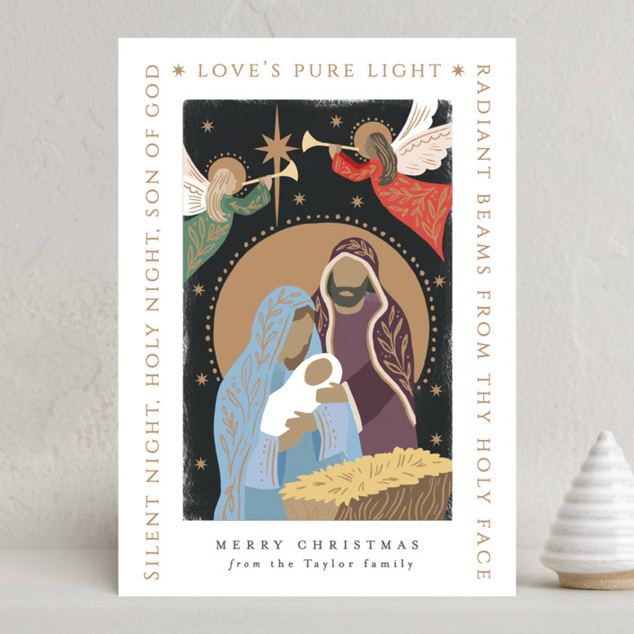 "Pure Light" - Holiday Cards in Plum by Alethea and Ruth - Front