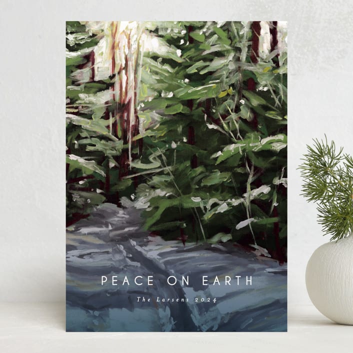 "Peaceful Forest" - Holiday Cards in Pine by Holly Whitcomb - Front