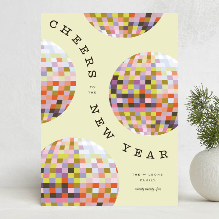 "New Year Disco" - Holiday Cards in Sun by Pixel and Hank - Front