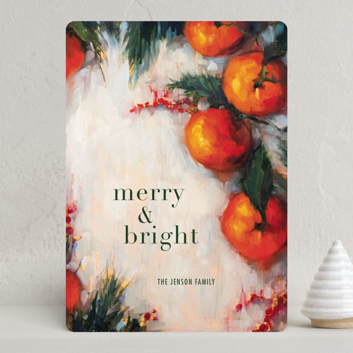 "Oranges" - Holiday Cards in Clementine by Wendy Keller - Front