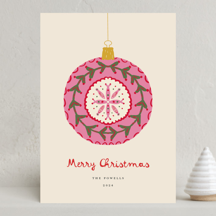 "Vintage Christmas Ornament" - Holiday Cards in Vanilla by Erika Firm - Front