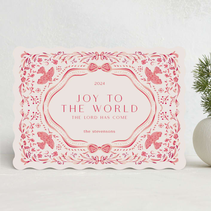 "Painterly Ceramic Border" - Holiday Cards in Gumdrop by Lucrecia Caporale - Front