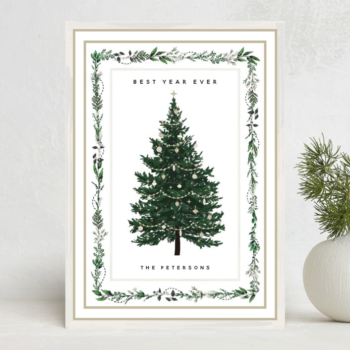 "Decorated Christmas" - Holiday Cards in Frost by Susan Moyal - Front