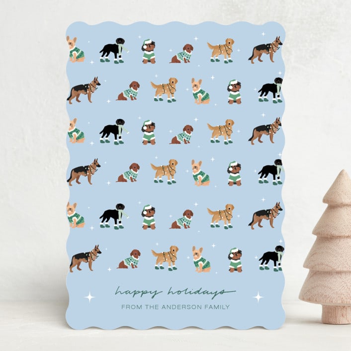 "Holiday Dogs" - Holiday Cards in Ice by tara berg - Front