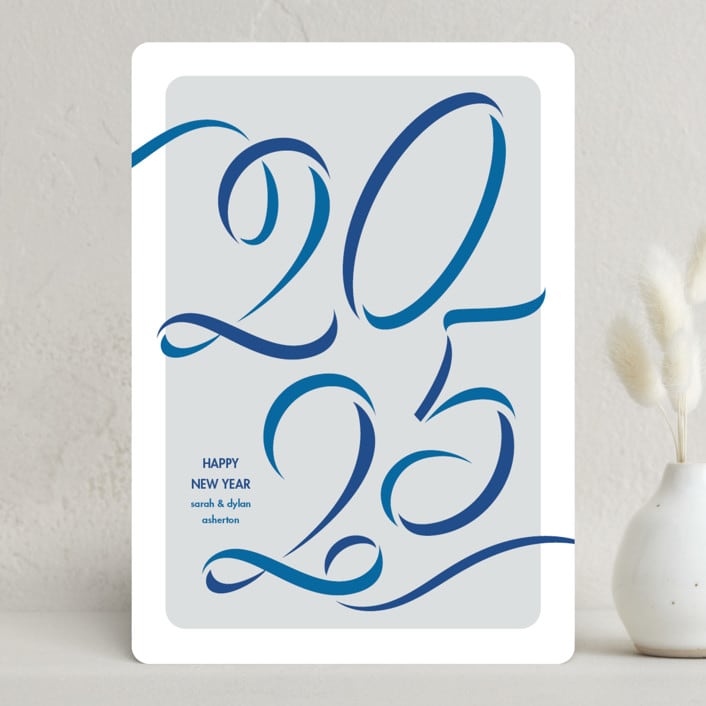 "Ribbon year" - Holiday Cards in Pool by Lea Delaveris - Front