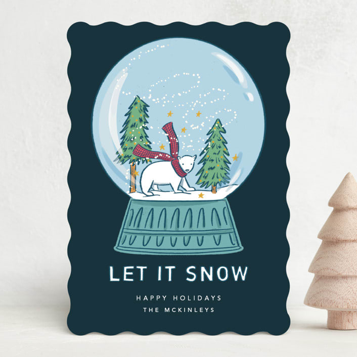 "Snow Globe" - Holiday Cards in Polar Plunge by Lauren Jinhee - Front