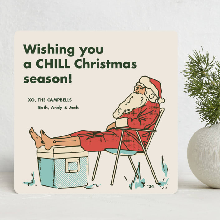 "Chill" - Holiday Cards in Seafoam by Megan Davis - Front