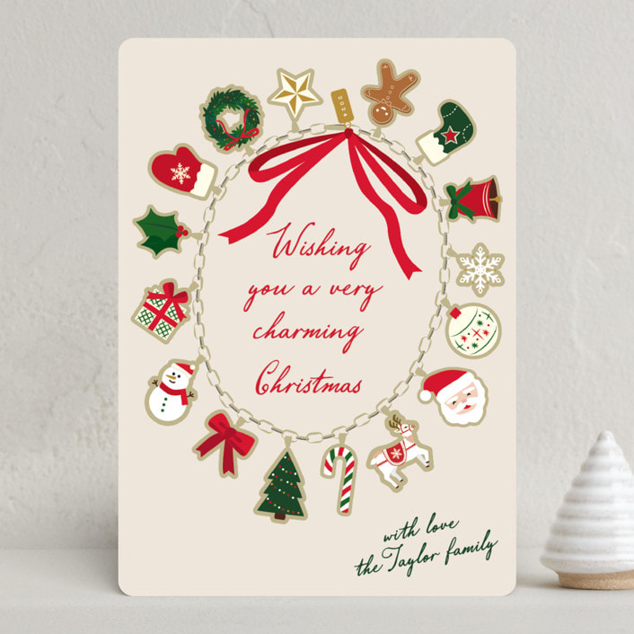 "holiday charms" - Holiday Cards in Linen by Jennifer Lew - Front