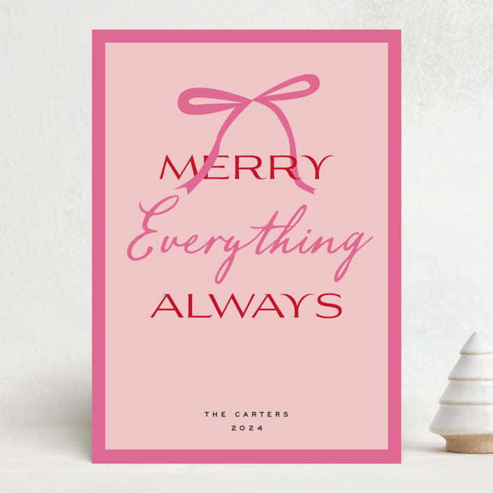 "Everything" - Holiday Cards in Strawberry by Jennifer Lew - Front