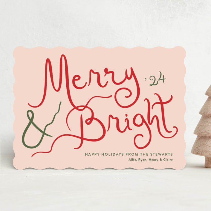 "winter bright" - Holiday Cards in Candied Grapefruit by Megan Davis - Front