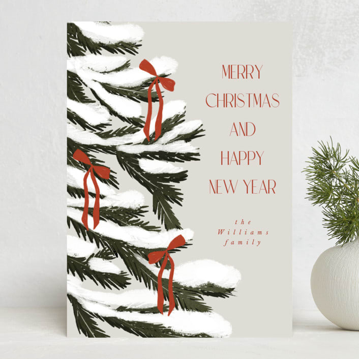 "Christmas tree" - Holiday Cards in Berry by Maja Cunningham - Front