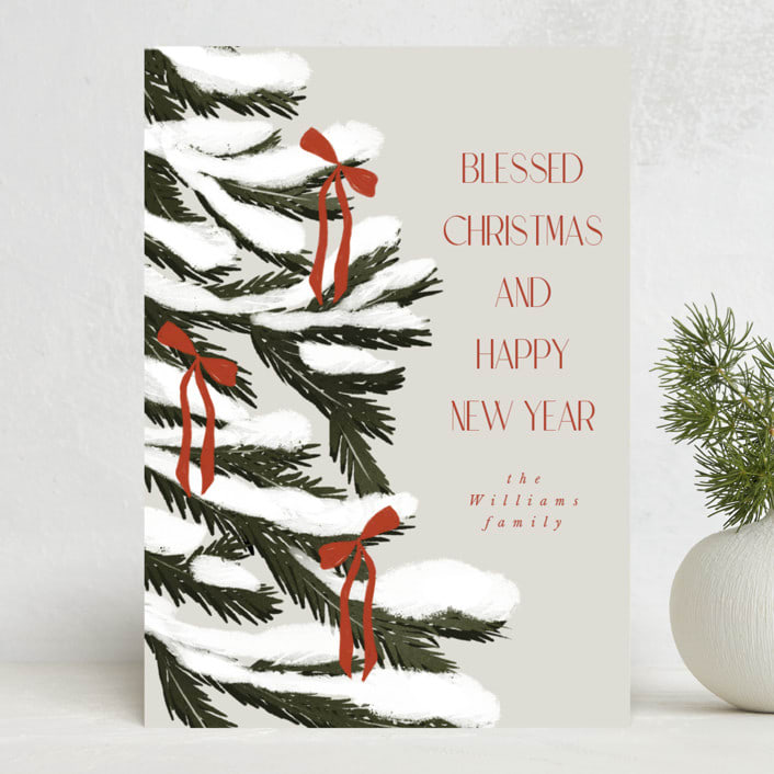 "Christmas tree" - Holiday Cards in Berry by Maja Cunningham - Front