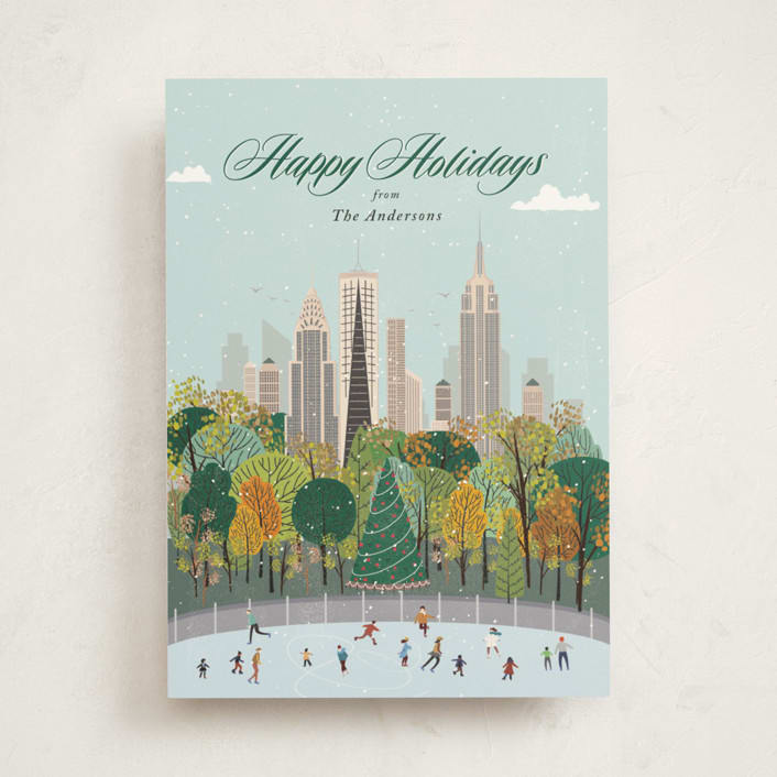 "New York for the Holidays" - Holiday Cards in Mint by Sherley Ferreira - Front