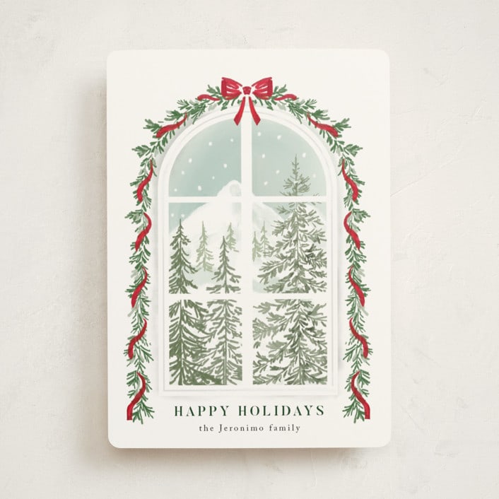 "The Glimpse" - Holiday Cards in Pine by Petra Kern - Front