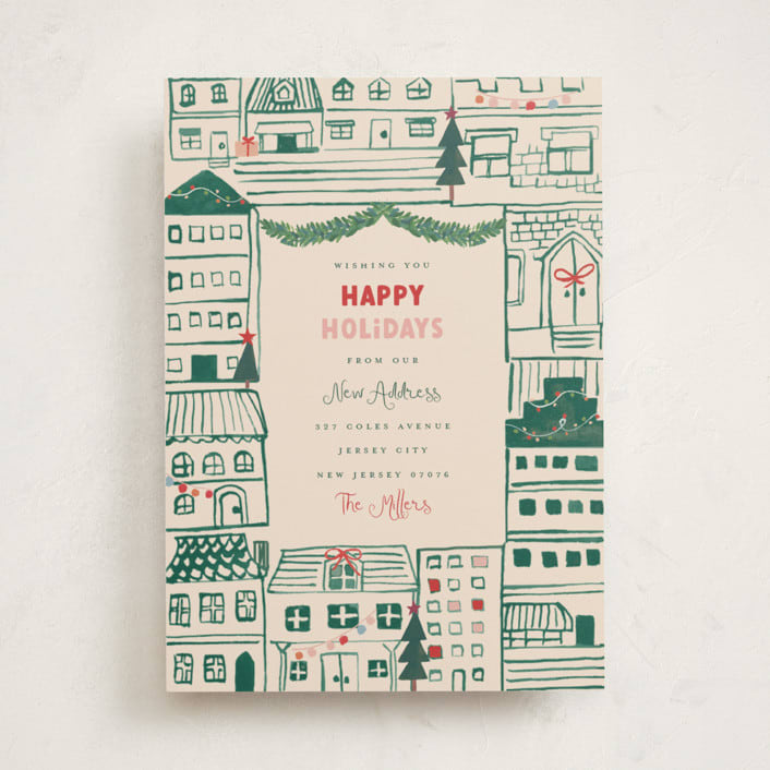"Festive Home" - Holiday Cards in Elf Shoes by Teju Reval - Front