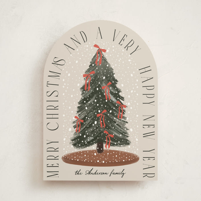"Snowglobe" - Holiday Cards in Buttercream by Maja Cunningham - Front
