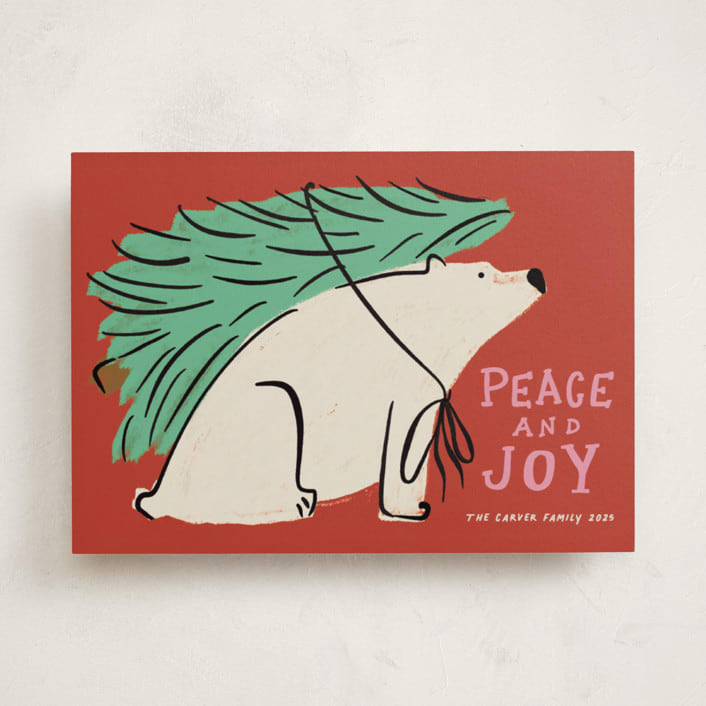 "Polar Express" - Holiday Cards in Cherry by Inkblot Design - Front