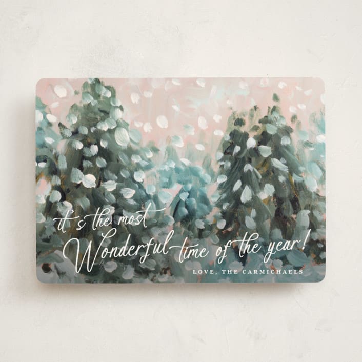 "Wonderful Time" - Holiday Cards in Snow by Lindsay Megahed - Front