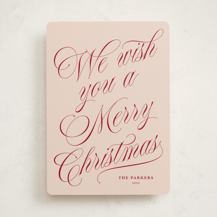 "With Flourish" - Holiday Cards in Rosy Cheeks by Kate Ahn - Front