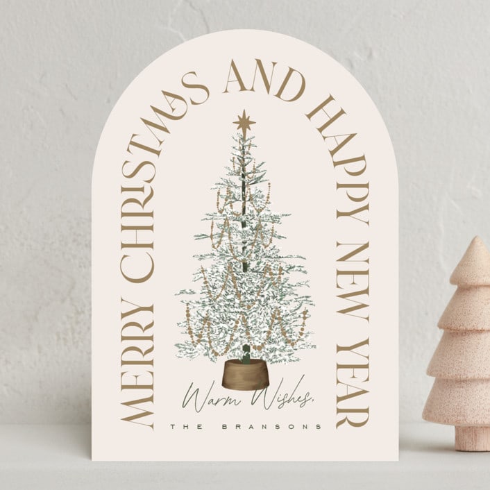 "Festive Tree" - Holiday Cards in Eggnog by Leah Bisch - Front