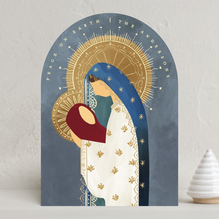"Mother and child" - Holiday Cards in Celeste by Grae - Front