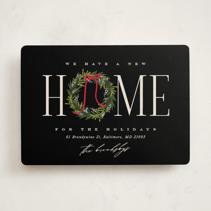 "Classic Home" - Holiday Cards in Cinder by Erin L. Wilson - Front