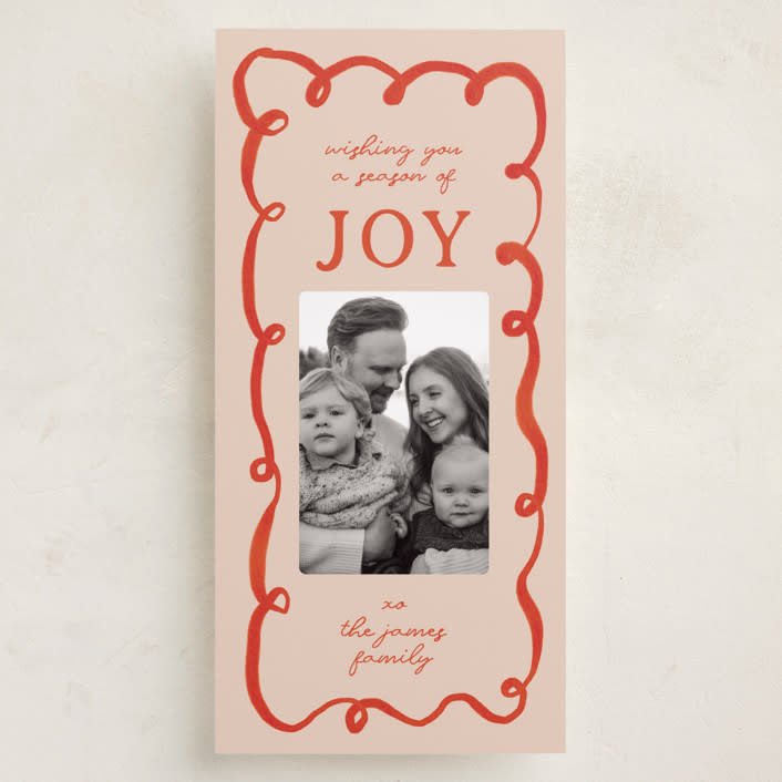 "Swirly" - Tall Holiday Cards in Sugar Cookie by Sierra Lee - Front