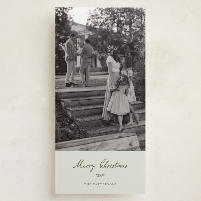 "sentimental" - Tall Holiday Cards in Mint by Sara Hicks Malone - Front