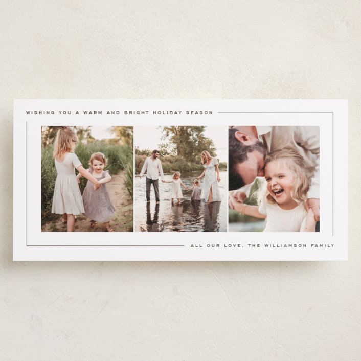 "Minimal Frame" - Tall Holiday Cards in Pinecone by Ekko Studio - Front