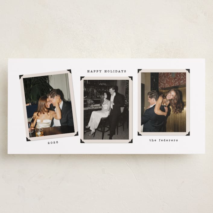 "Vintage Album" - Tall Holiday Cards in Snow by Tamara Hilje - Front