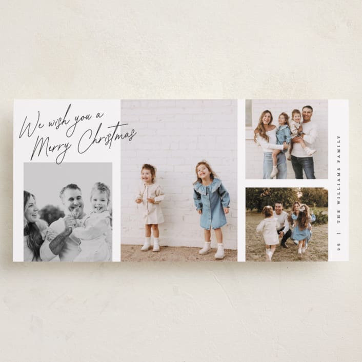 "Christmas Collection" - Tall Holiday Cards in Coal by Pixel and Hank - Front