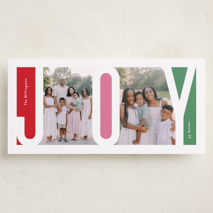 "Inner Joy" - Tall Holiday Cards in Ruby by Lauren Chism - Front