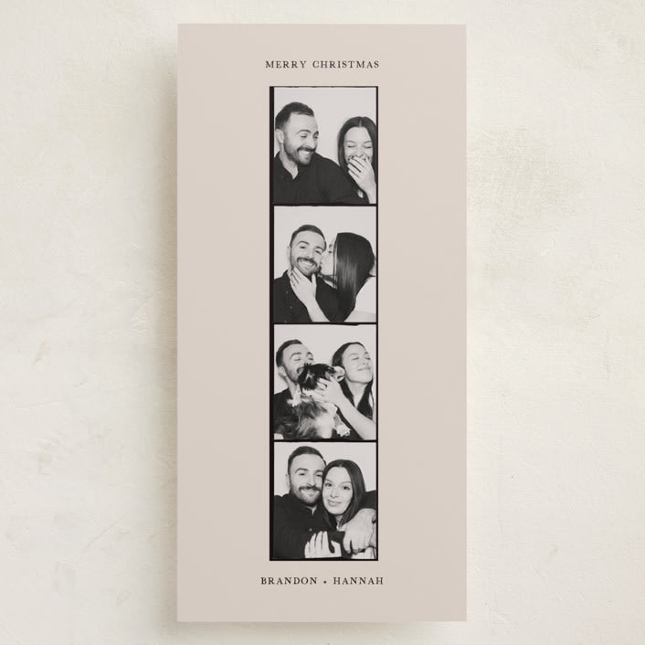 "Photo Booth Holiday" - Tall Holiday Cards in Sand by Chelsea Petaja - Front