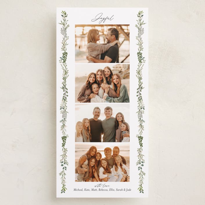 "Side Vine" - Tall Holiday Cards in Pine by Susan Moyal - Front