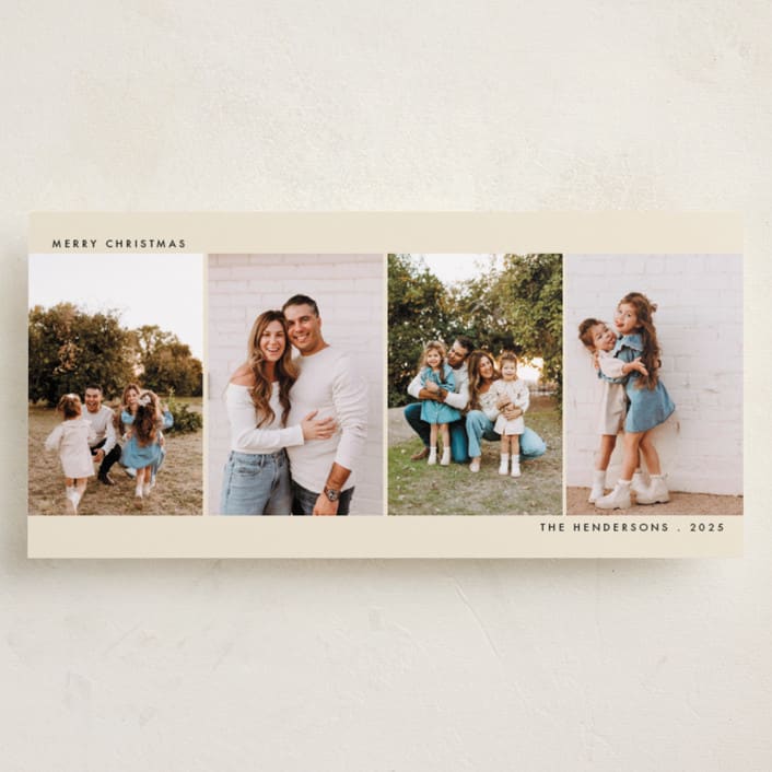 "Reel" - Tall Holiday Cards in Almond by Morgan Kendall - Front