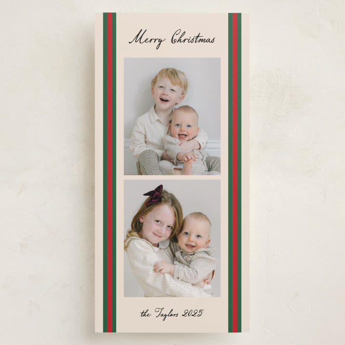 "rugby" - Tall Holiday Cards in Holly Berry by Annie Shapiro - Front