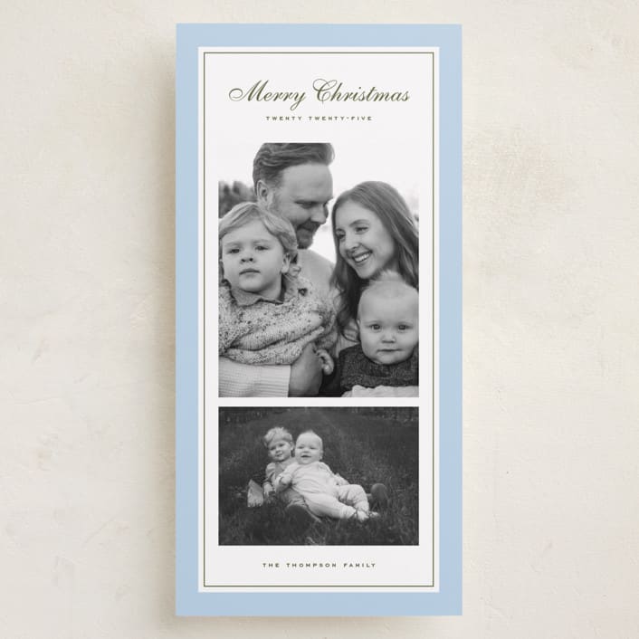 "Sage" - Tall Holiday Cards in Blue Spruce by Wildfield Paper Co - Front