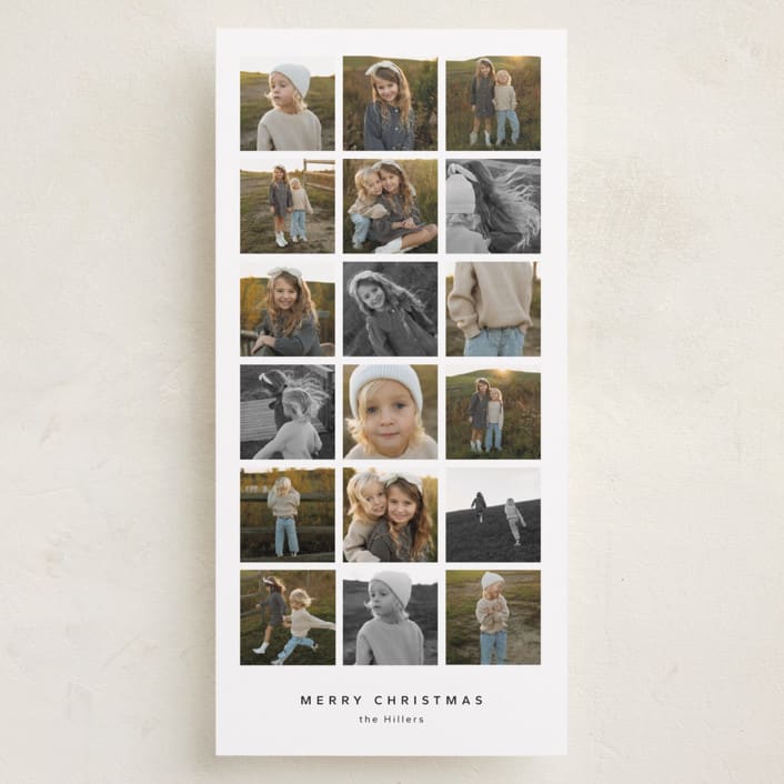 "Tall Snap Shots" - Tall Holiday Cards in Snowflake by Danie Romrell - Front
