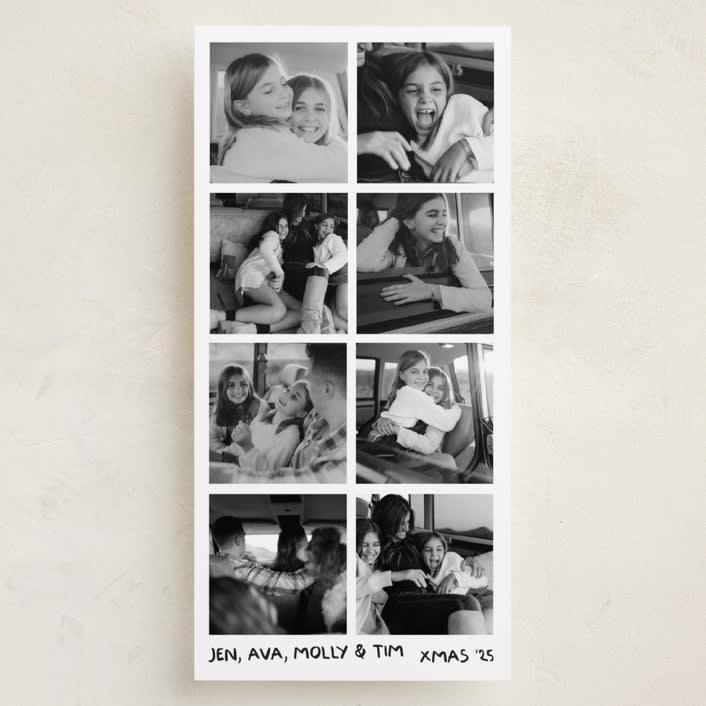 "Candid" - Tall Holiday Cards in Midnight by Inkblot Design - Front