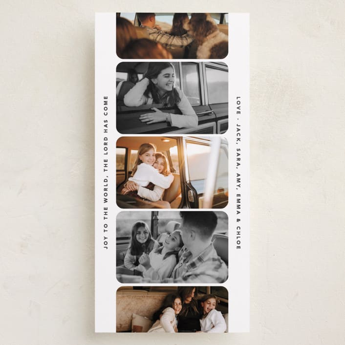 "Vintage Photostrip" - Tall Holiday Cards in Snowflake by Creo Study - Front