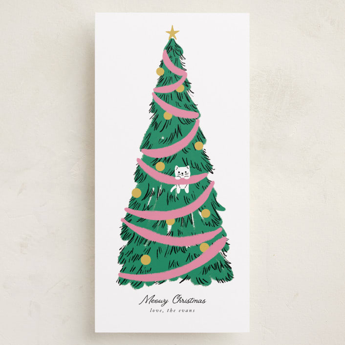 "Hanging Out For The Holidays" - Tall Holiday Cards in Candy by mo kelley - Front