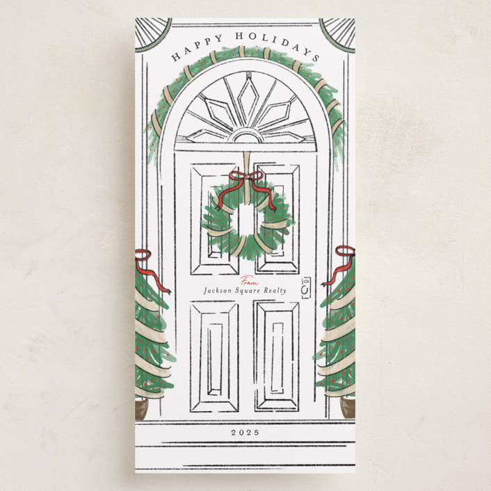 "Welcome Home" - Tall Holiday Cards in Holly by Heather Schertzer - Front
