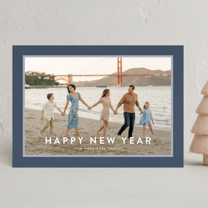 "Skyline" - Holiday Cards in Navy by Wildfield Paper Co - Front