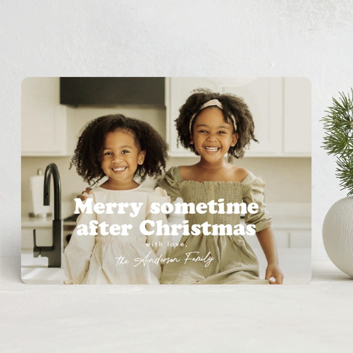 "Sometime" - Holiday Cards in Snowflake by Hudson meet Rose - Front