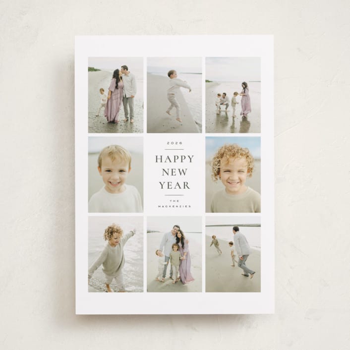 "Stone" - Holiday Cards in Eucalyptus by Wildfield Paper Co - Front