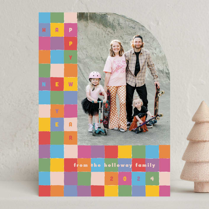 "Colorful Grid" - Holiday Cards in Rainbow by 2birdstone - Front