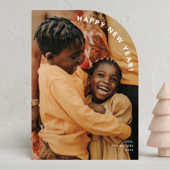 "Simple curved edge" - Holiday Cards in Daisy by Cass Loh - Front