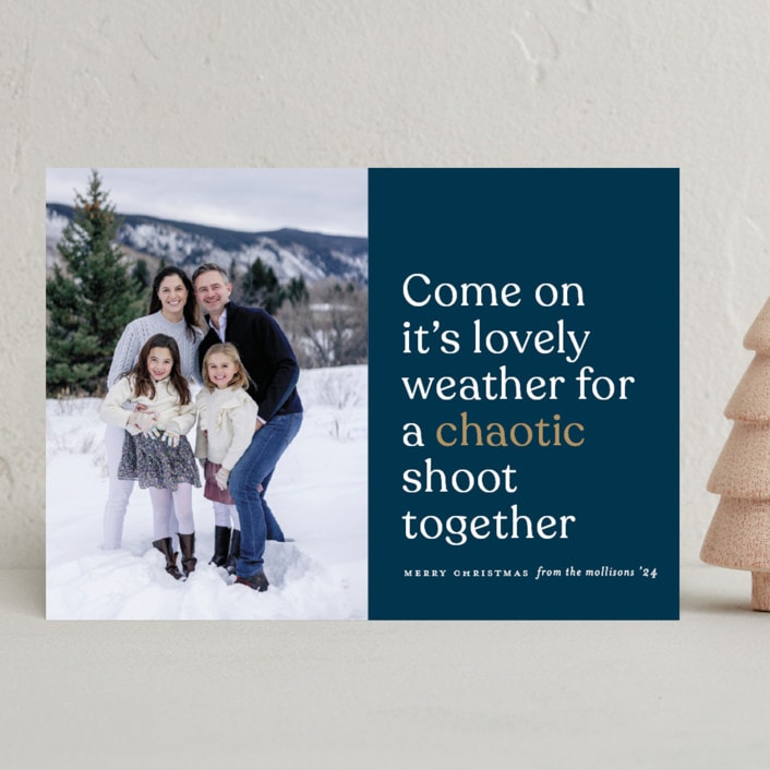 "Resolution" - Holiday Cards in Navy by Erica Krystek - Front
