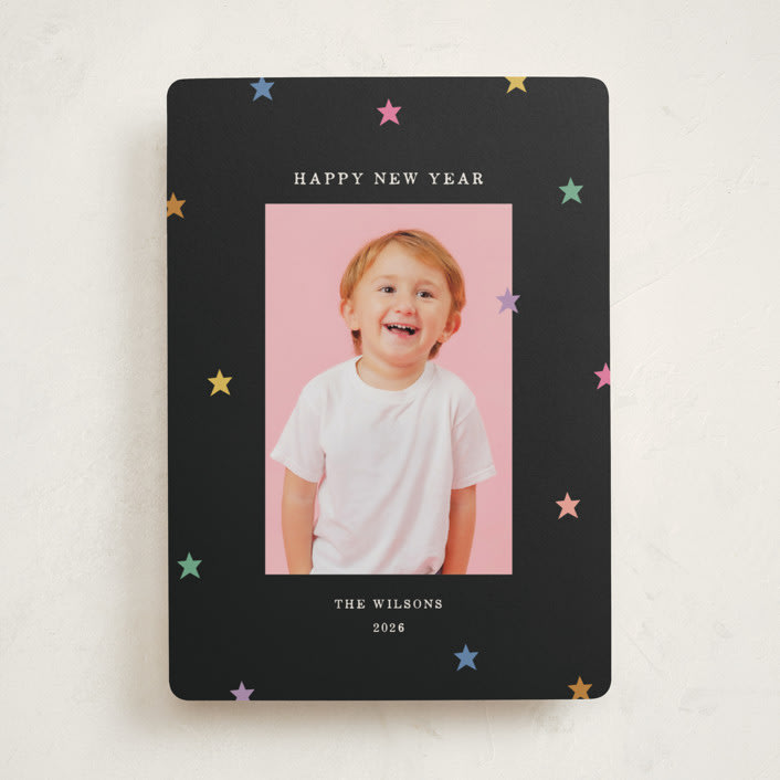 "Tiny Star Confetti" - Holiday Cards in Midnight by Kercia Jane - Front