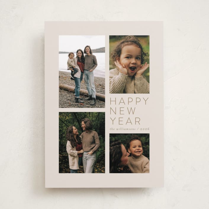 "All Aglow" - Holiday Cards in Linen by Jen Tips - Front